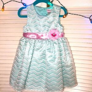 Nanette Baby Iced Teal Lace over Satin Special Occassion Dress 👗 Lined. 24 mos.